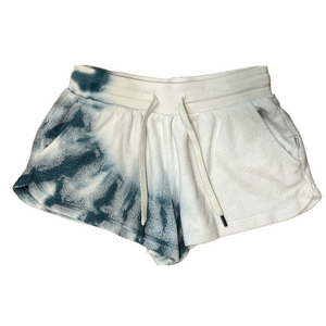 Feat Blanket Drawstring Waist White with Blue Tie Dye Lounge Shorts Size XS